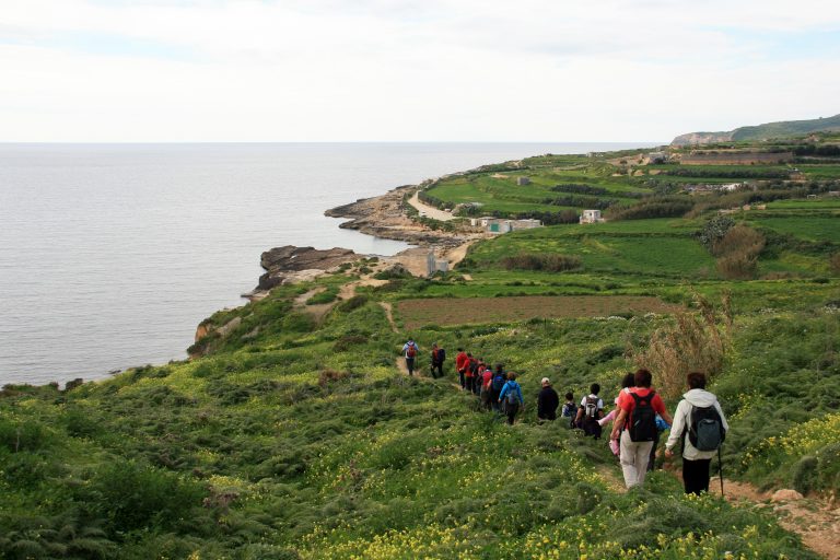 A small group of Maltese trekkers