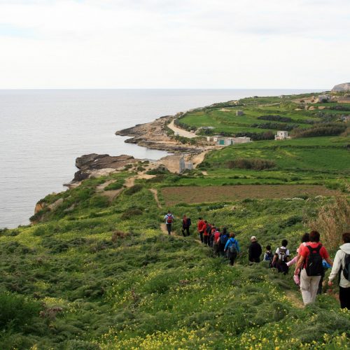 A small group of Maltese trekkers